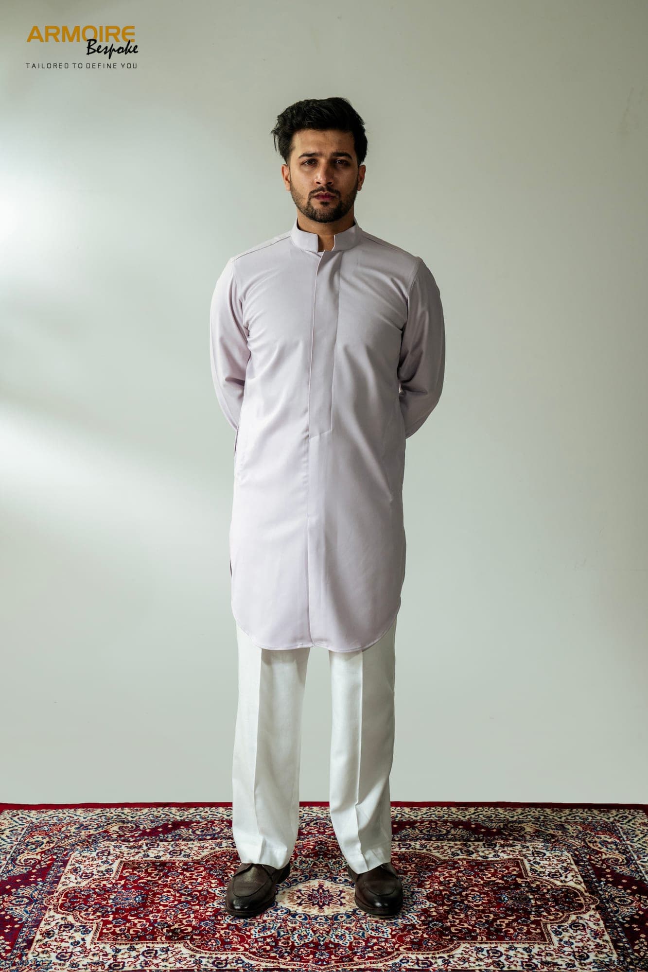 Lilac Mist Sherwani-Cut Kurta