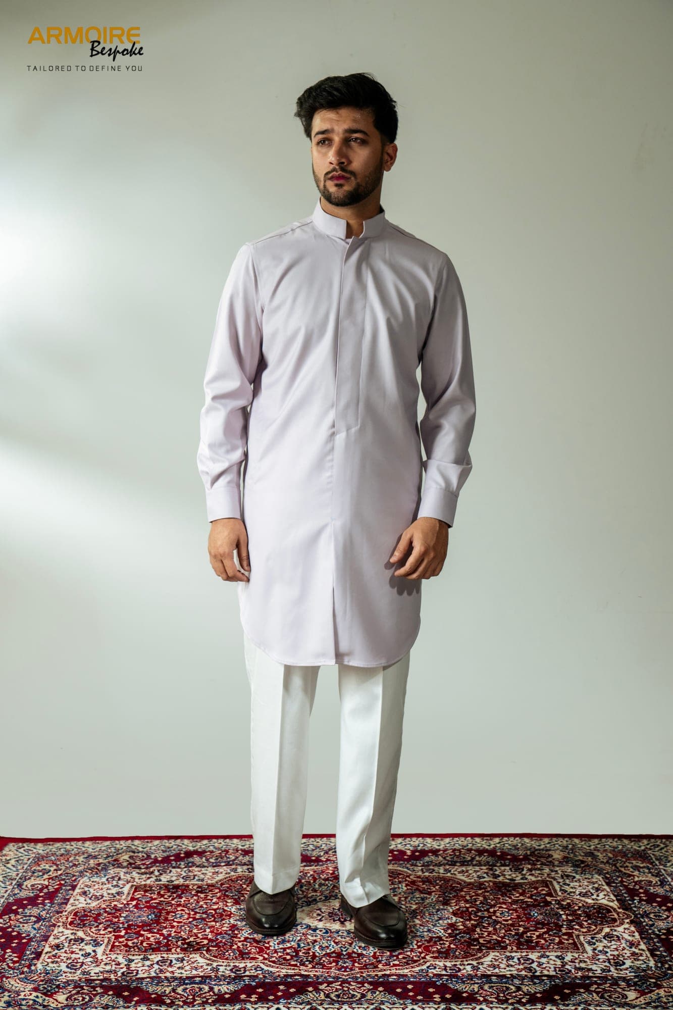 Lilac Mist Sherwani-Cut Kurta — view 4