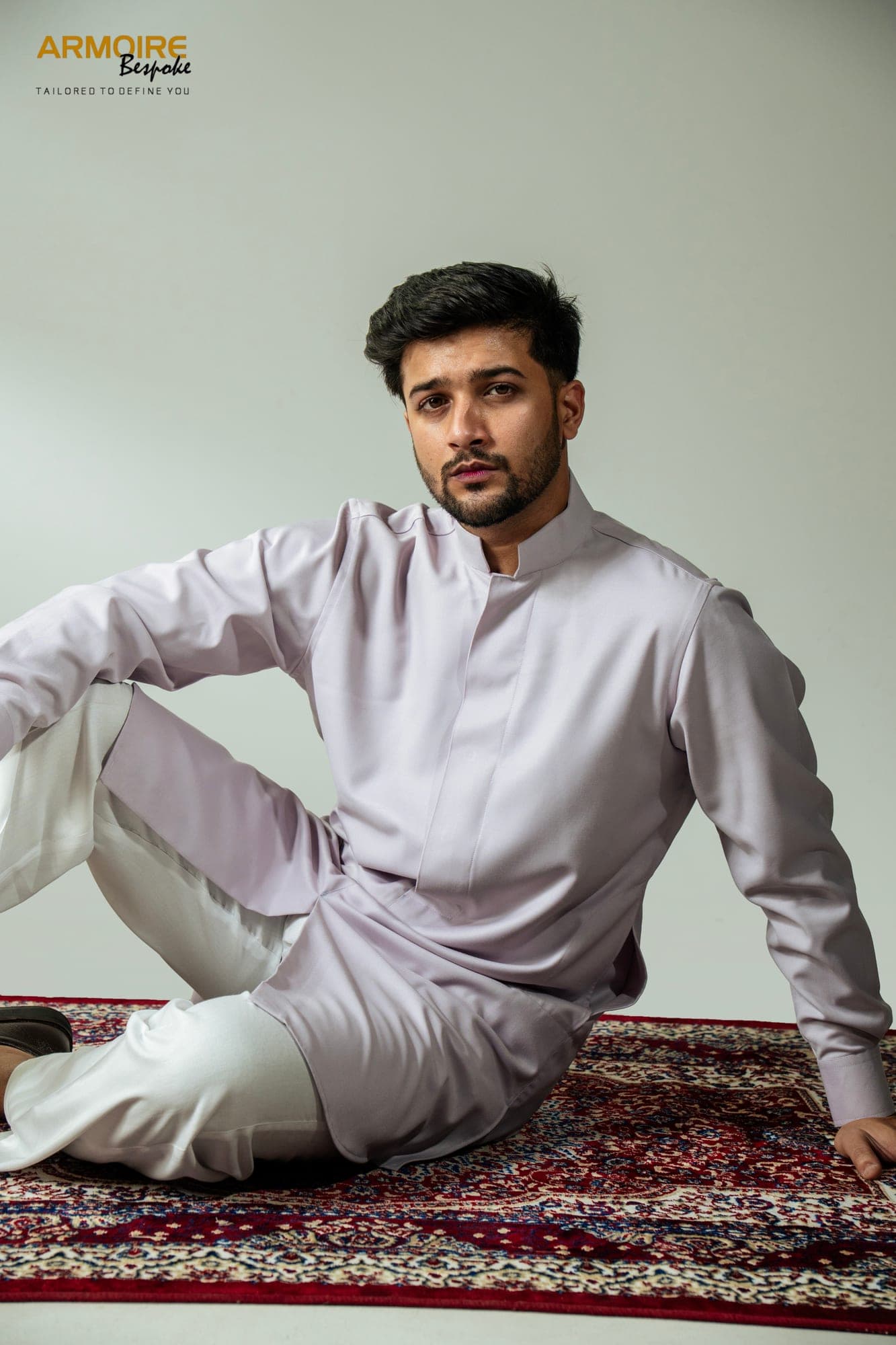 Lilac Mist Sherwani-Cut Kurta — view 6