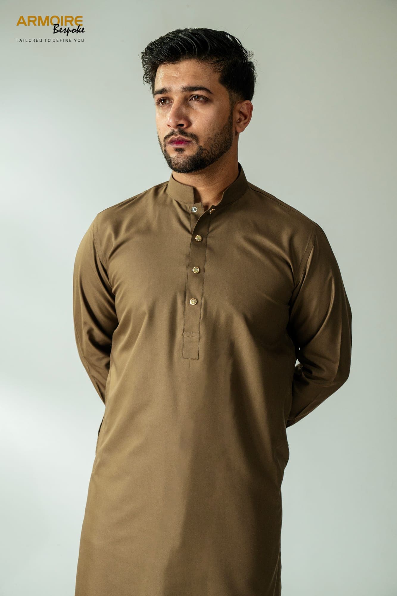 Sahara Olive Egyptian Kurta — view 1