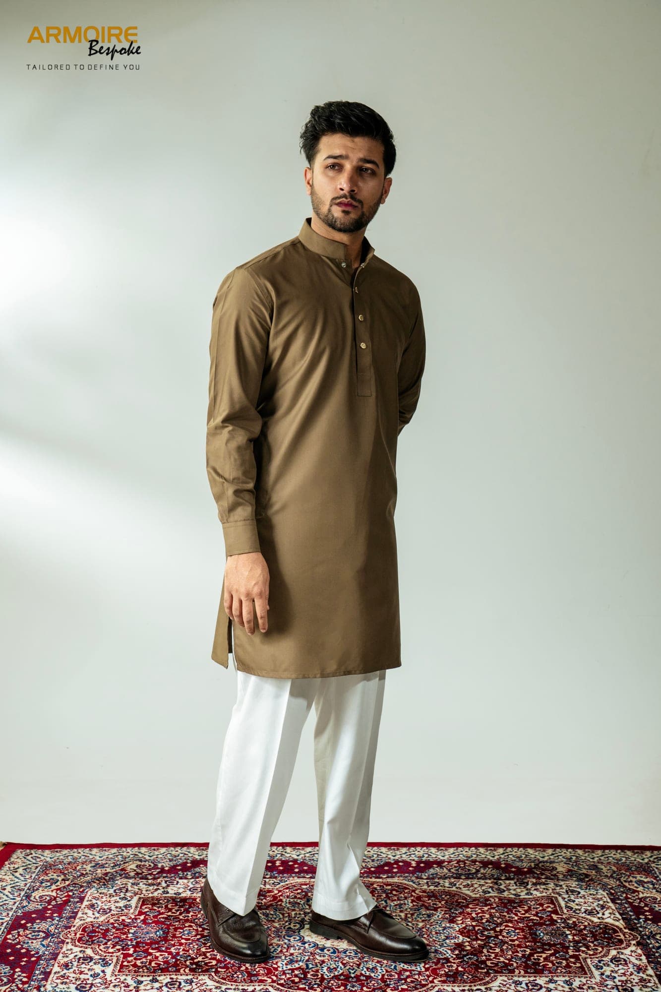 Sahara Olive Egyptian Kurta — view 5