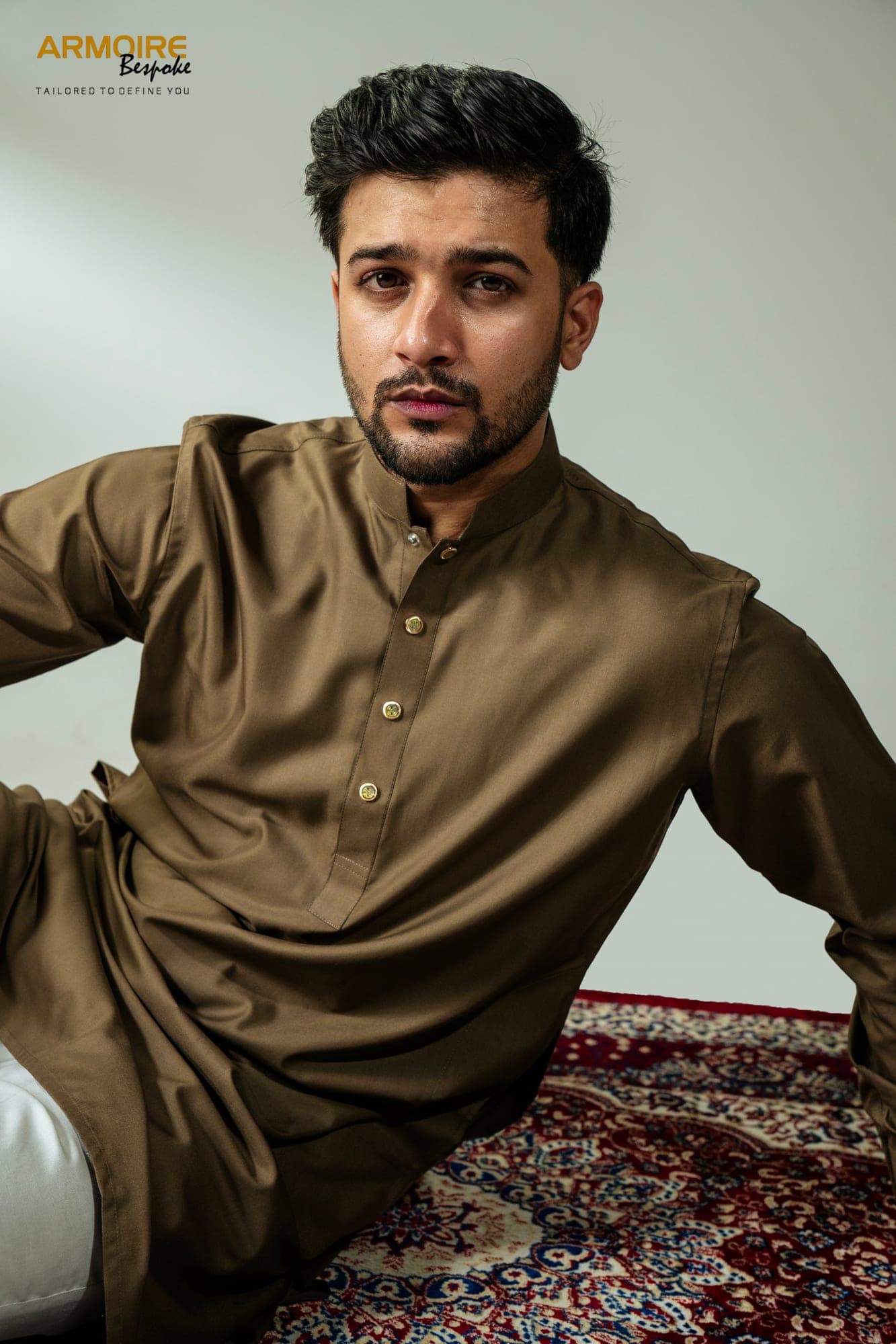 Sahara Olive Egyptian Kurta — view 6