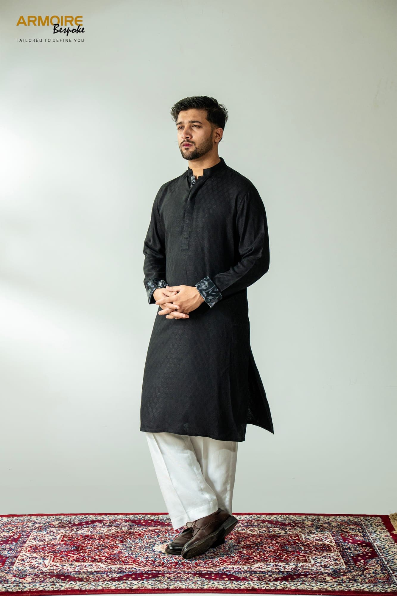 Shadow Black Regal Kurta — view 1