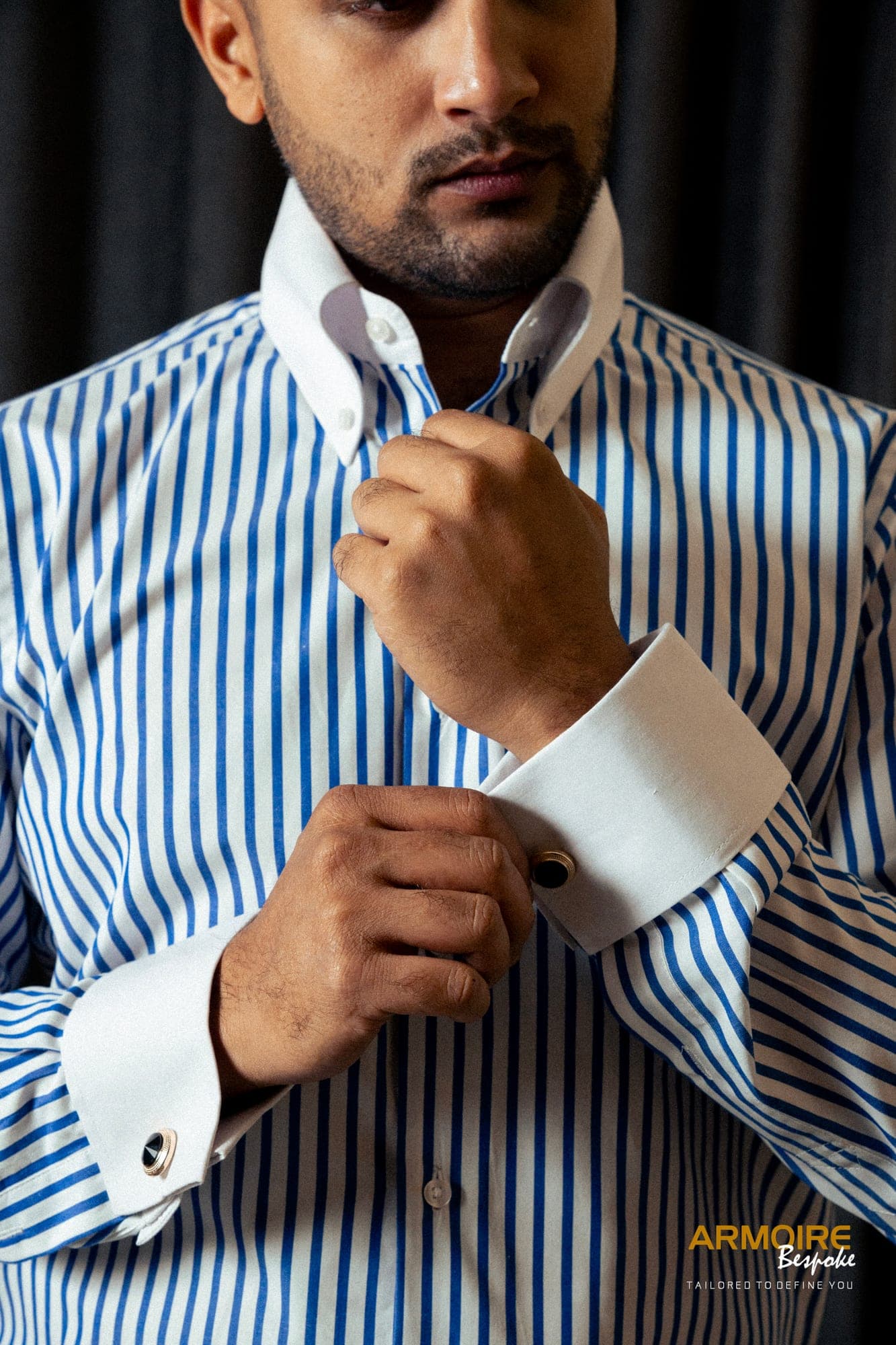 Blue Stripe · French Cuff — view 3